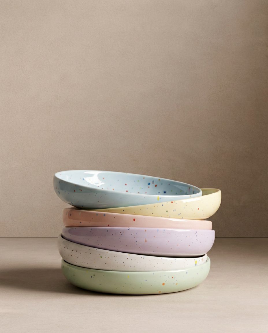 New Party Assiette à pâtes basse 23 cm - Mélange 6 pièces