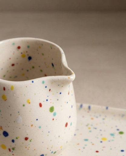 Ensemble New Party 1 petit plateau + 1 boule moyenne + 1 pot à lait - Collection Cadeau - Blanc