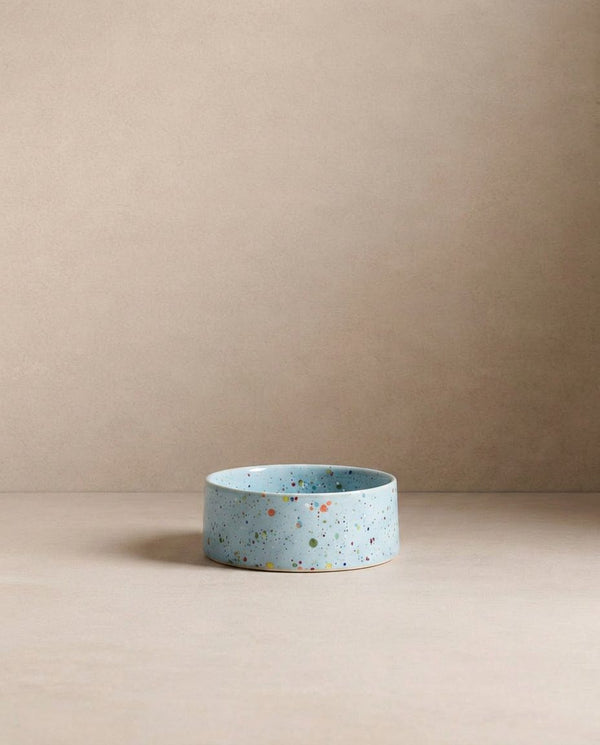 New Party Stoneware Pet Bowl 14cm 2-Piece Set Soft Blue
