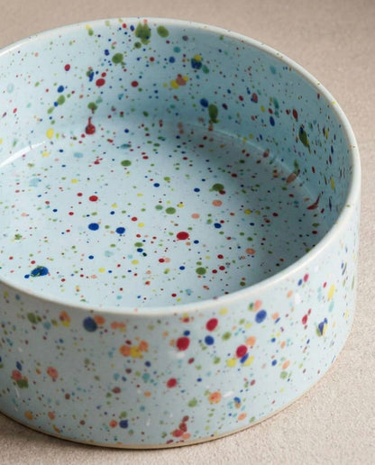New Party Stoneware Pet Bowl 16.5cm 2 Piece Set Soft Blue