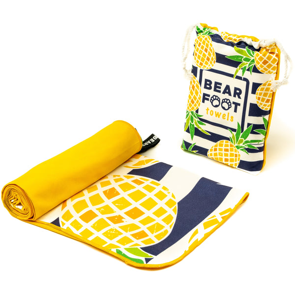 Microfiber Beach Towel - Yellow Pineapple