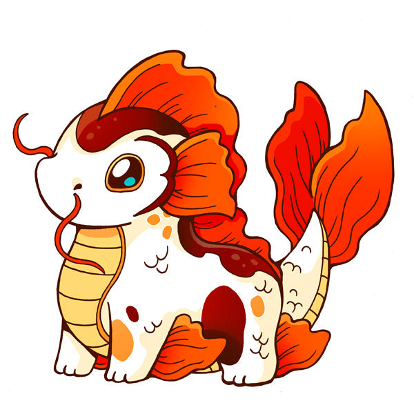Peluche Mini Squishable – Dragon Poisson Koi