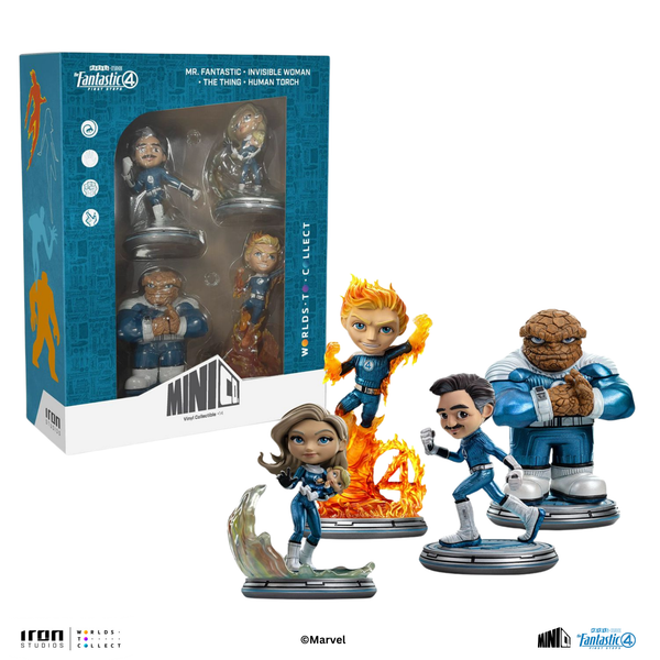 Fantastic Four Pack (Metallic Version) Figurine - The Fantastic Four: First Steps - Mini Co.