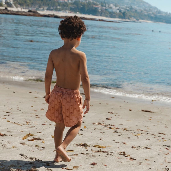 Family Bundle Swimwear - Brown - Palm Stripe