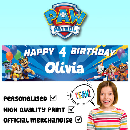 Paw Patrol Personalized Birthday Banner