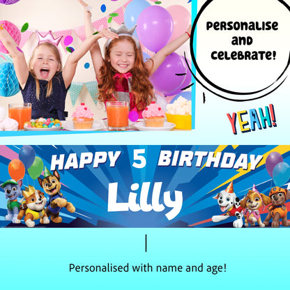 Paw Patrol Personalized Birthday Banner
