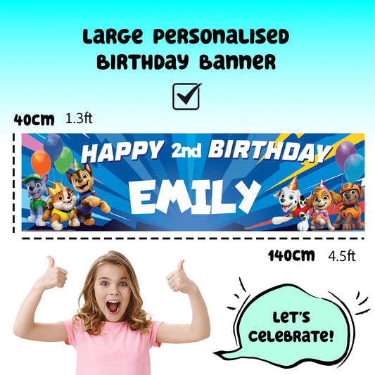 Paw Patrol Personalized Birthday Banner
