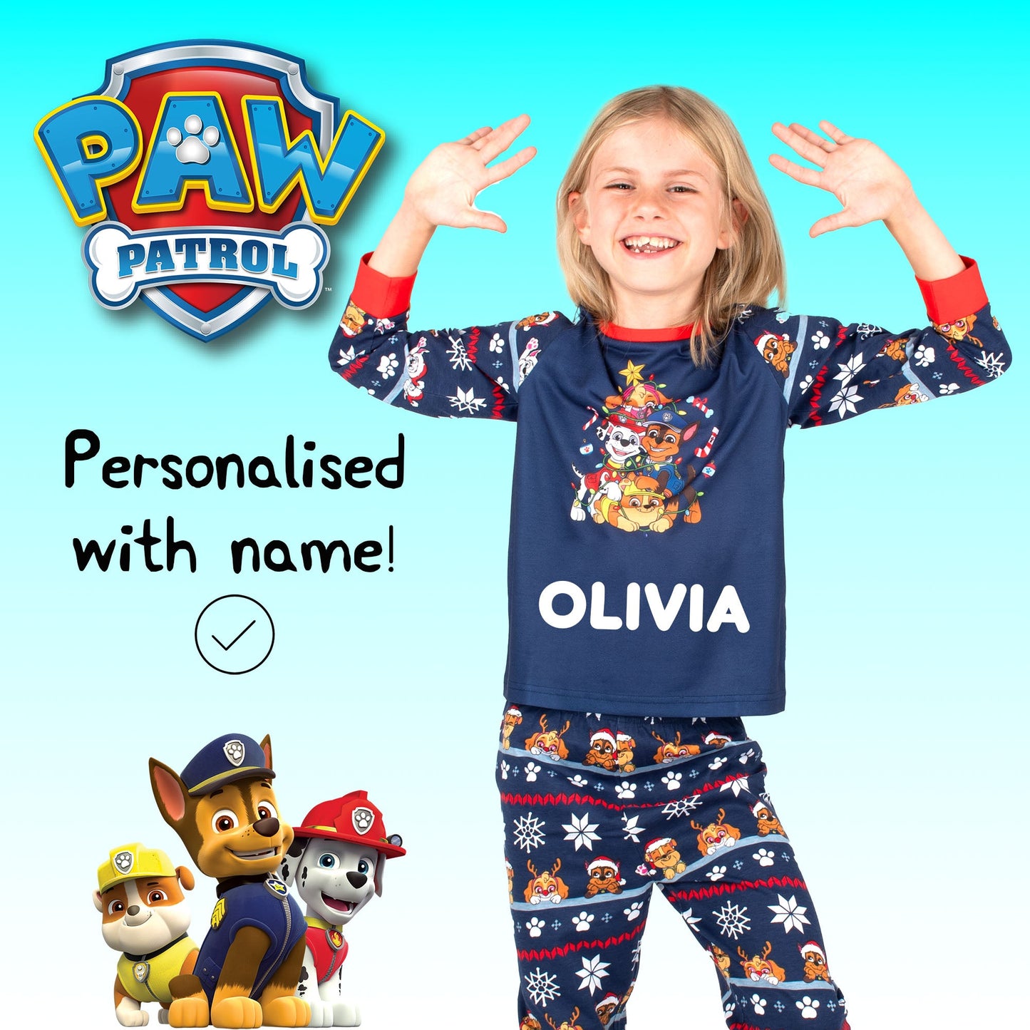 Paw Patrol Personalised Pyjamas - DARK BLUE