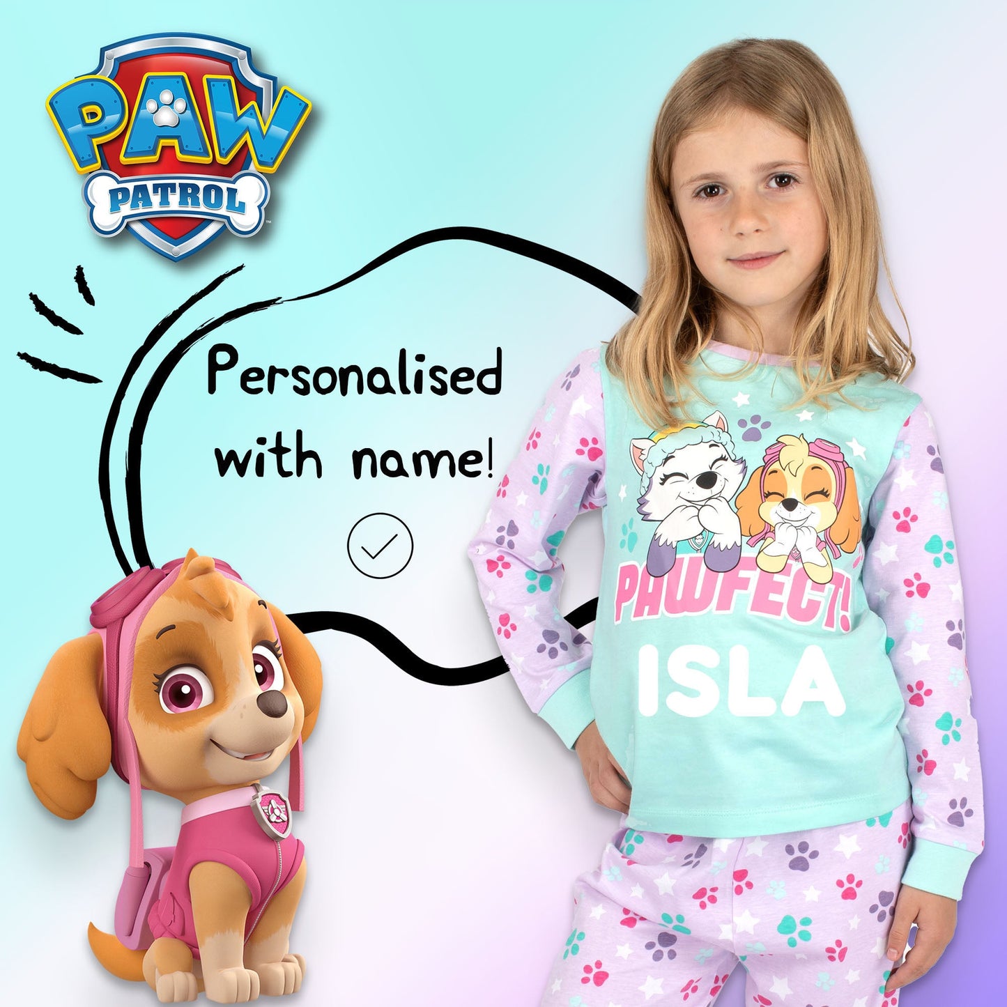 Paw Patrol Personalised Pyjamas - Skye & Everest