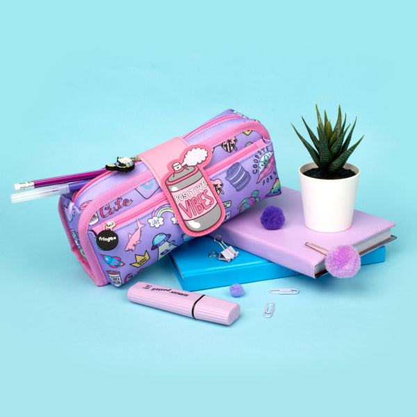 Silicone Patch Positive Vibes Pencil Case