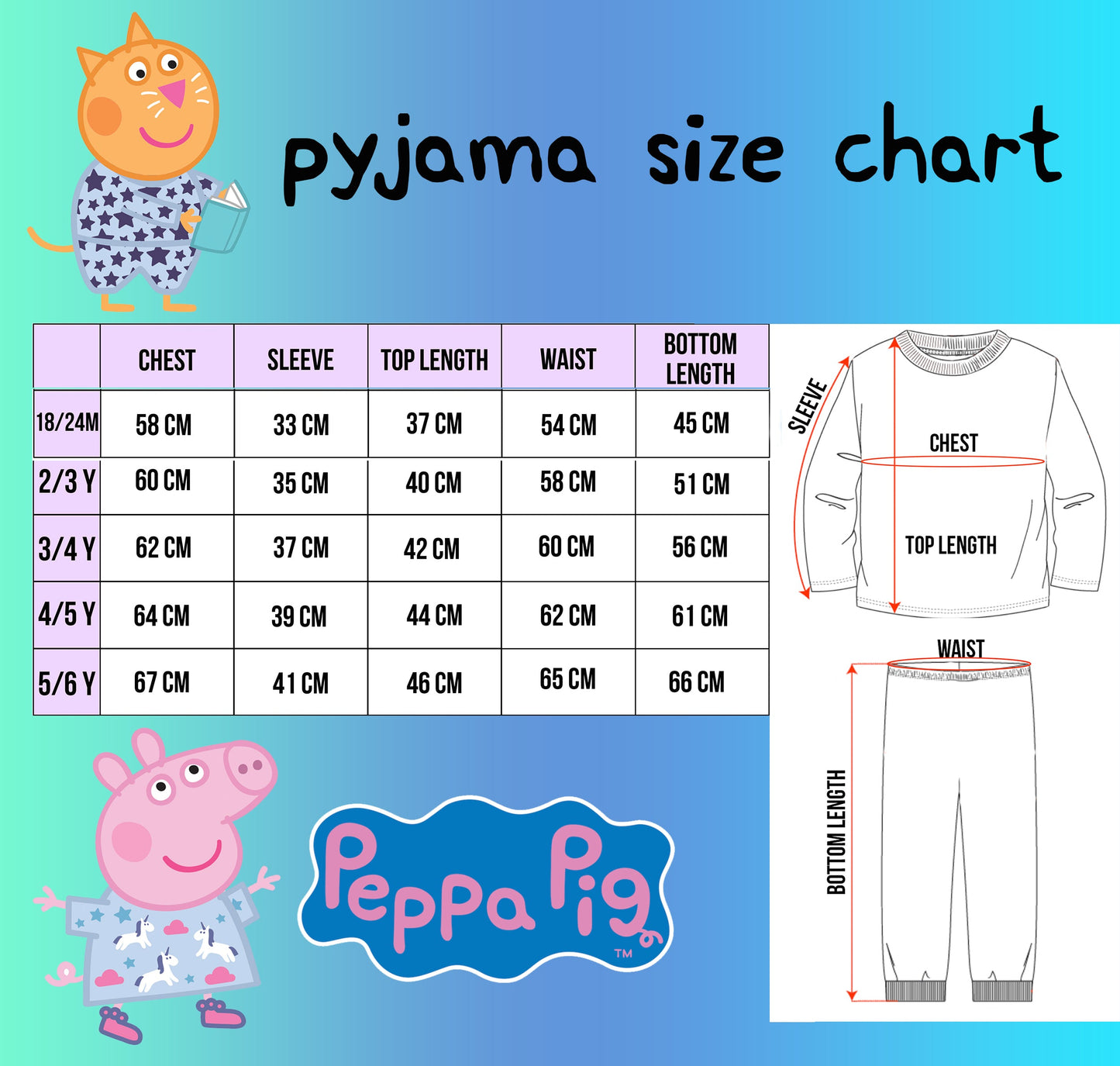 Peppa Pig Personalized Pyjamas - Pink & Purple