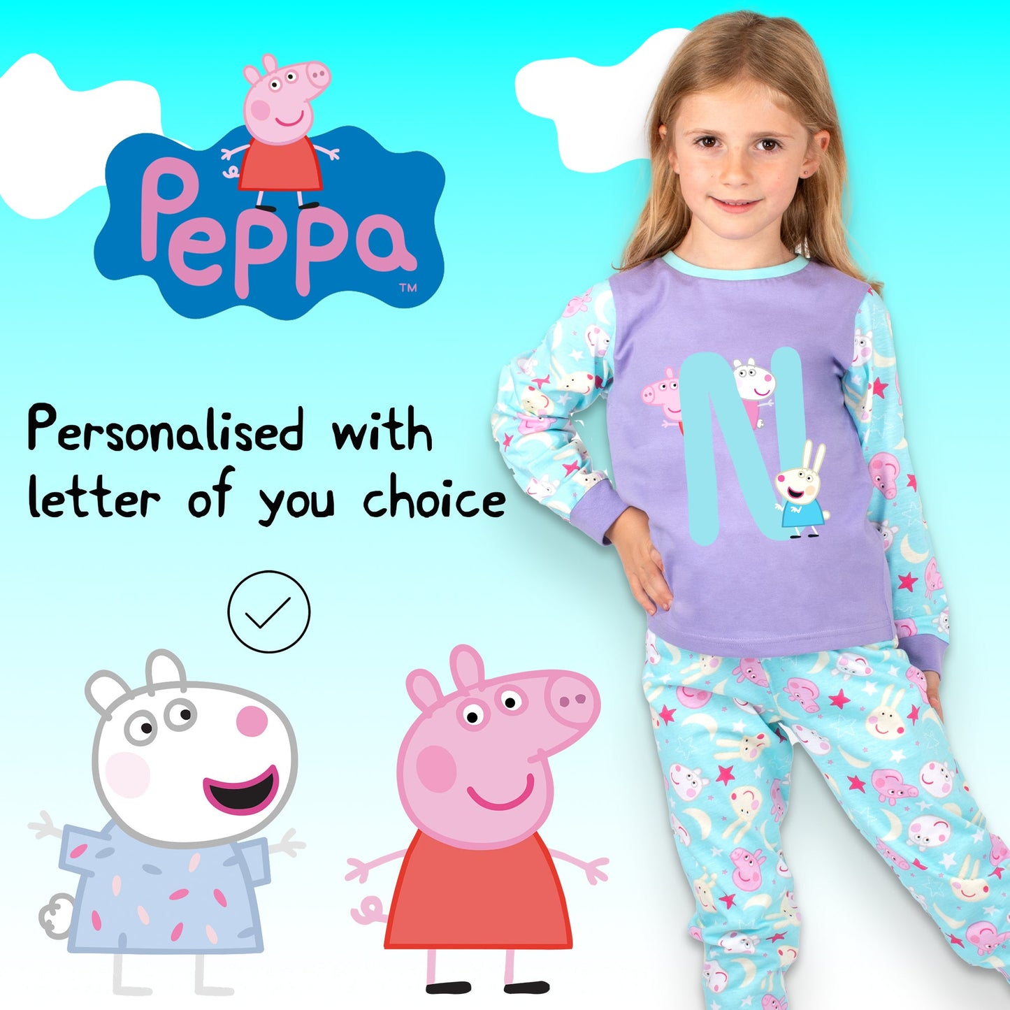 Peppa Pig Personalized Initial Pajamas