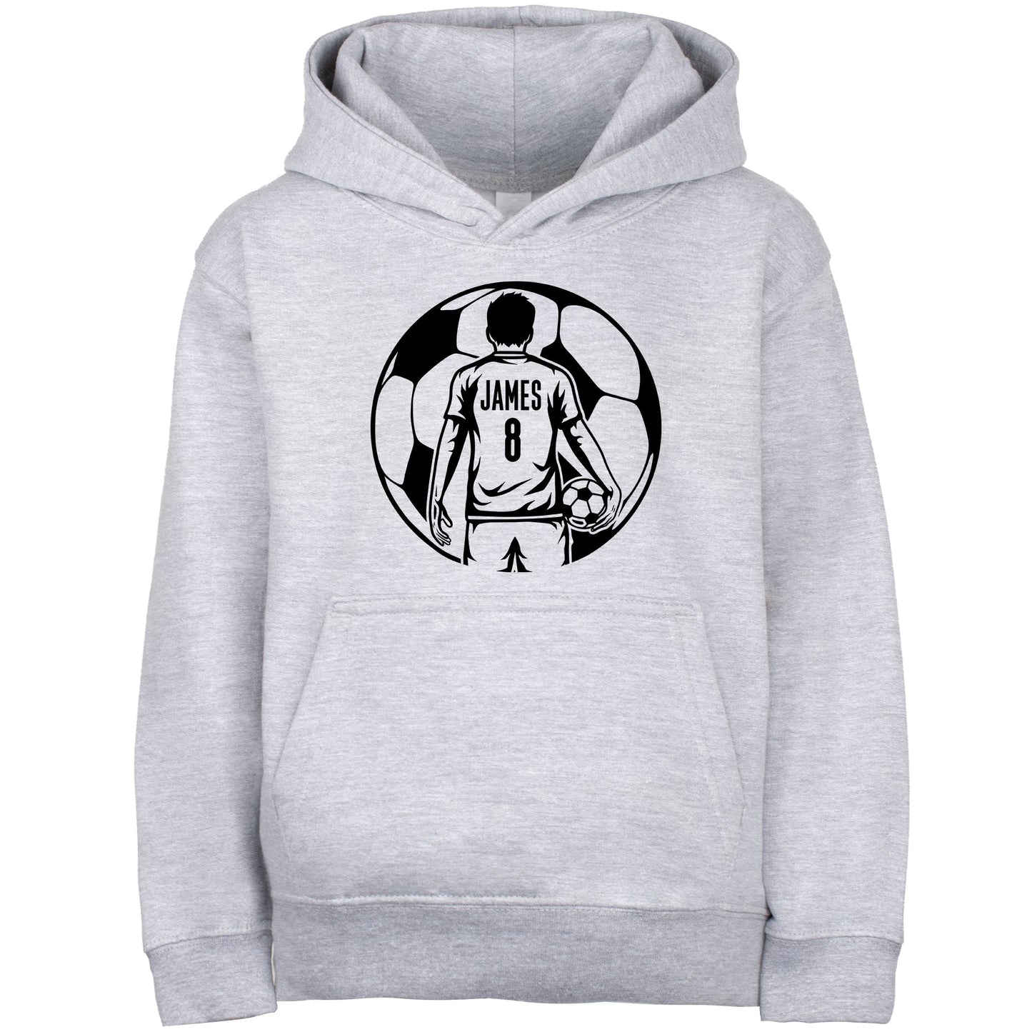 Fringoo Football Hoodie Grey for Boys Cotton Rich Soft Hooded Sweatshirt - Football Ball Boys Grey