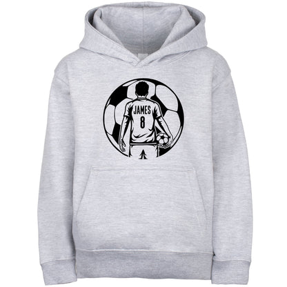 Fringoo Football Hoodie Grey for Boys Cotton Rich Soft Hooded Sweatshirt - Football Ball Boys Grey