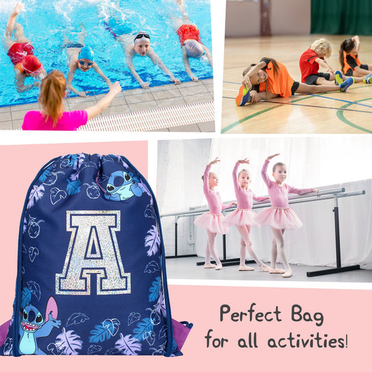 Personalized Drawstring Bags - Stitch