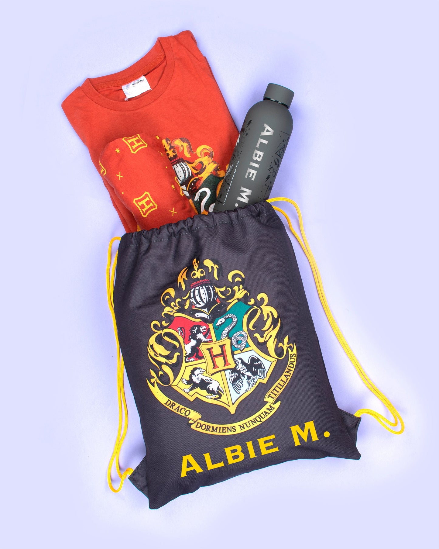 Harry Potter Black Personalized Drawstring Bag for Kids