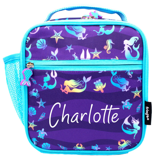 Personalized Lunch Bag - Purple Mermaids