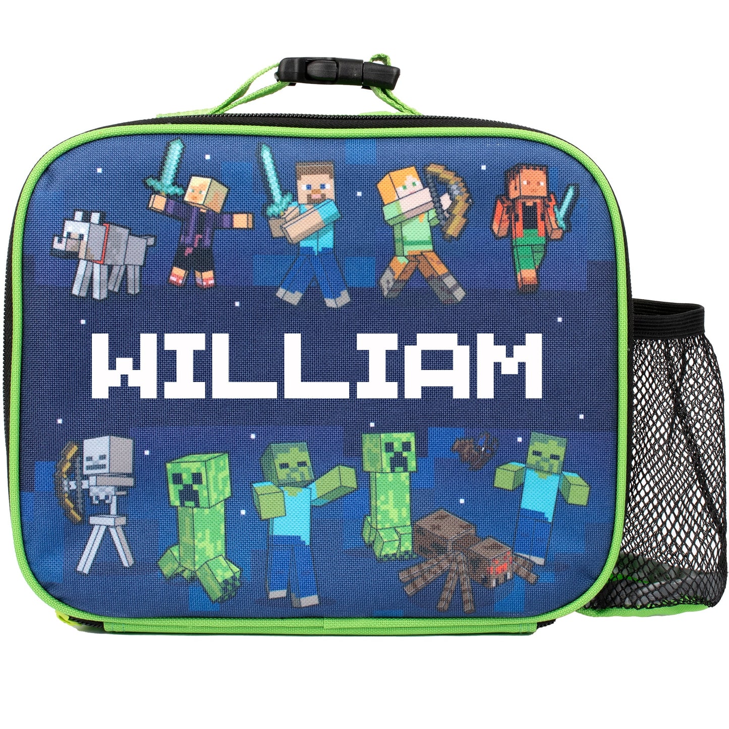Personalized Lunch Bag - Minecraft Blue