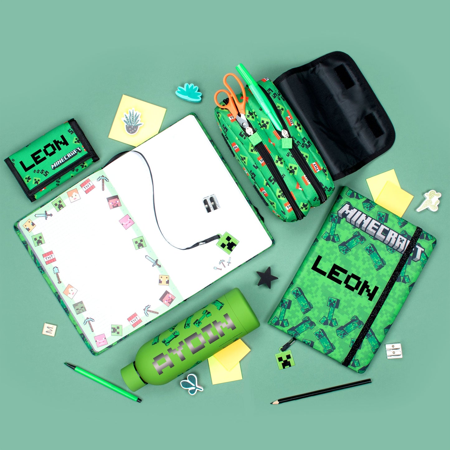 Minecraft Personalized Kids Wallet - Green