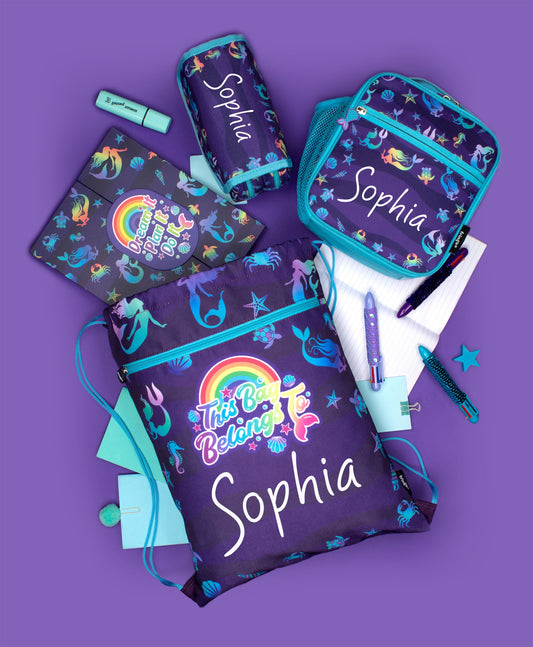 Personalized Pencil Case - Purple Mermaids