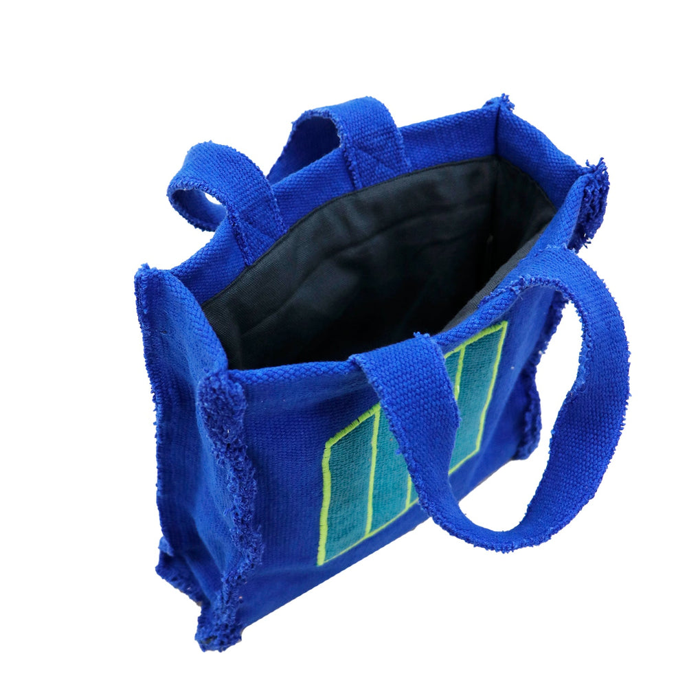 Sac à main textile bleu Cell – Oli&Carol x Peter Halley
