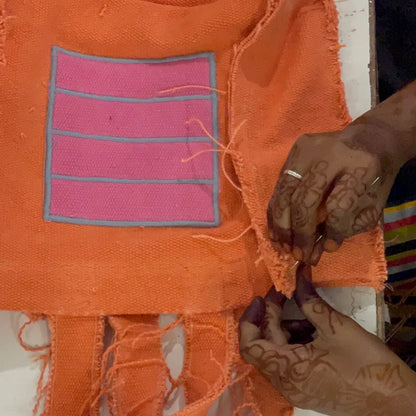 Sac à main en tissu Orange Cell