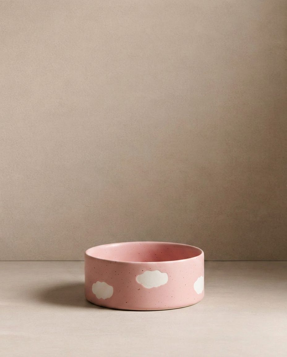Pink Cloud Pet Bowl 14cm 2 Pieces Set