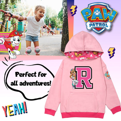 Paw Patrol Personalised Initial Hoodie for Girls - Pink