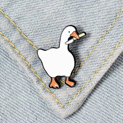 Pin's Canard Blanc Couteau – visuel produit