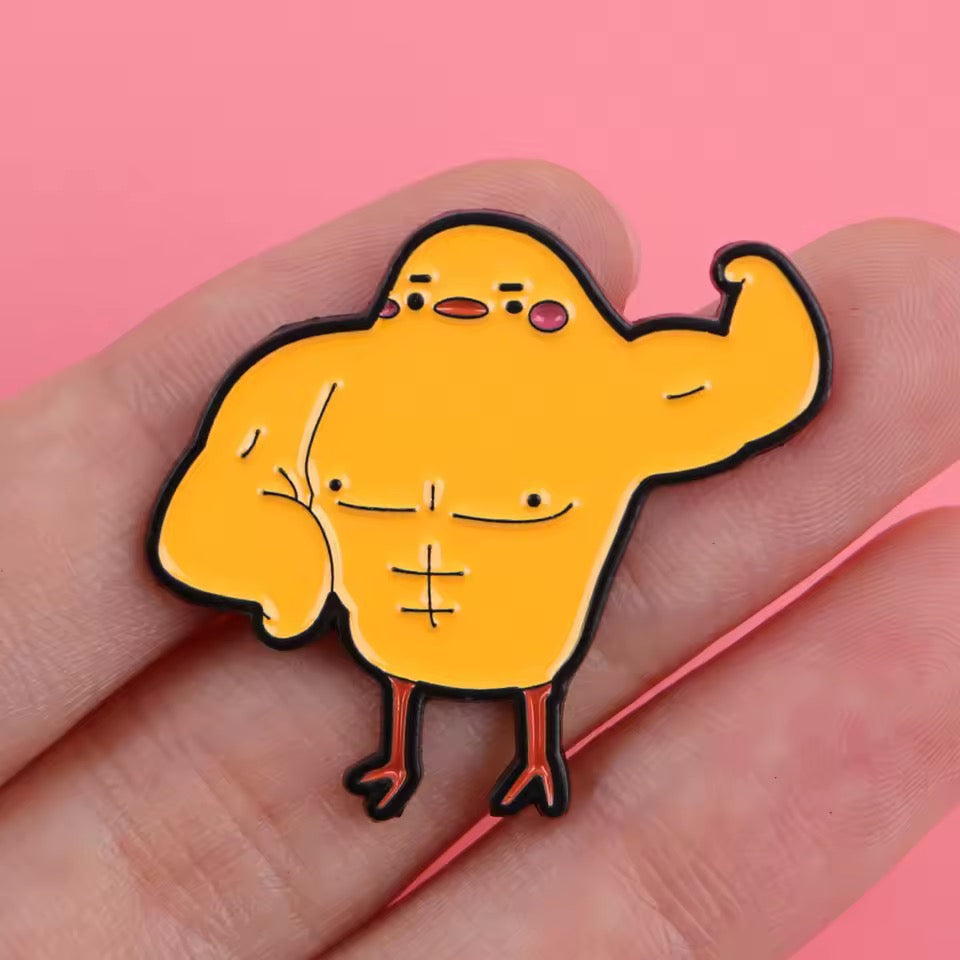 Muscular Yellow Duck Pin