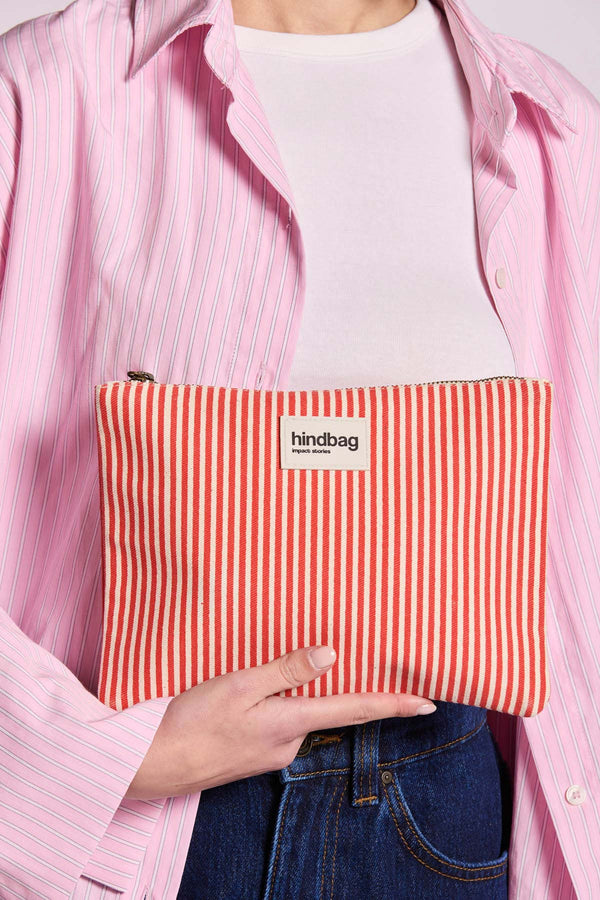 Ema Striped Pouch Red