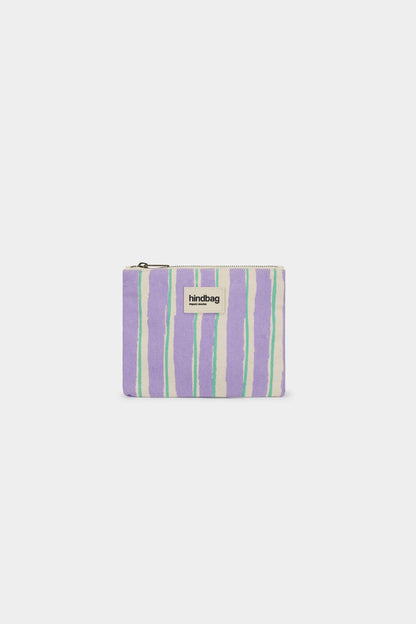 Pochette Lou Rayures Vert et Parme