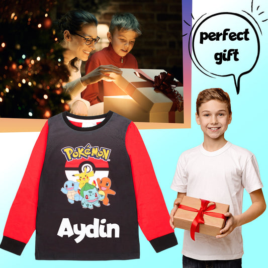 Pyjama – Pokemon – Long Sleeve – 100% Cotton, Soft & Warm Winter PJs