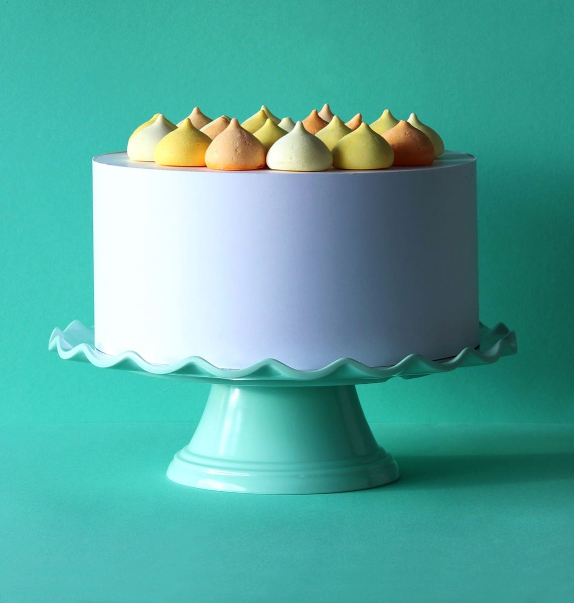 Présentoir à gâteau - ondulé - menthe – vue 2 – A Little Lovely Company