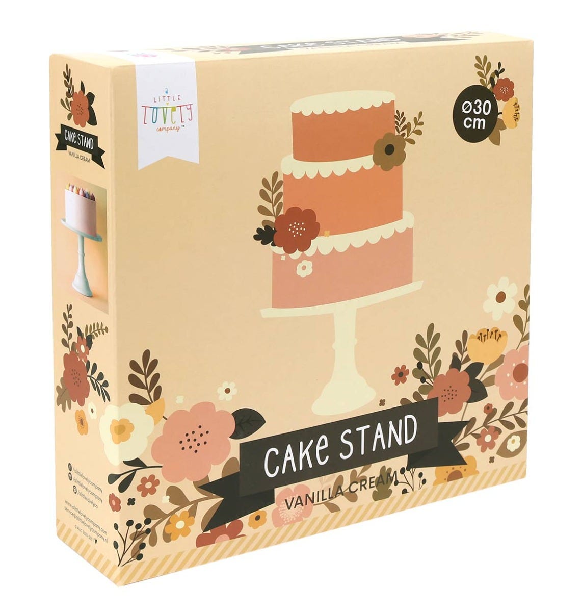 Présentoir à gâteau - grand format - crème vanille – vue 4 – A Little Lovely Company
