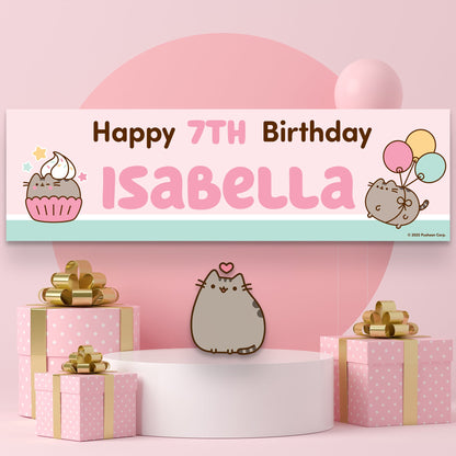 Pusheen Personalized Birthday Banner for Kids