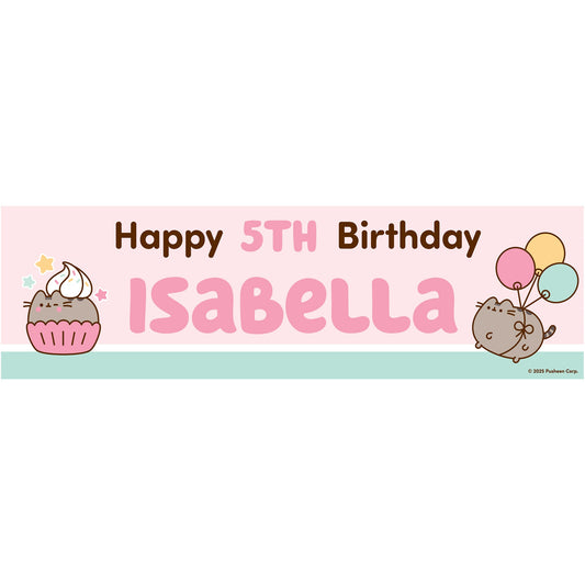 Pusheen Personalized Birthday Banner for Kids