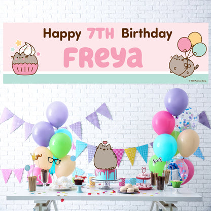 Pusheen Personalized Birthday Banner for Kids