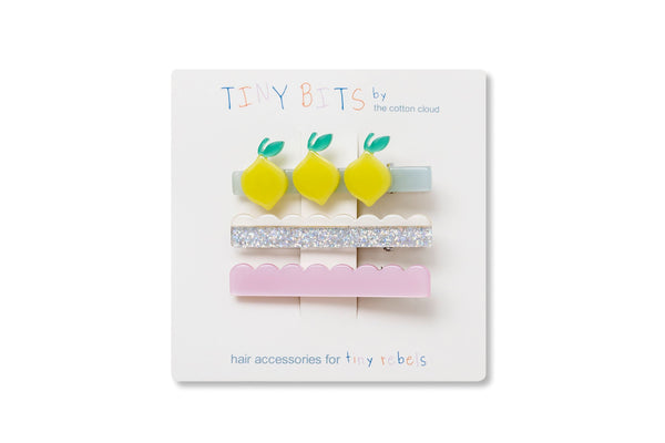 Hair Clips 3-Piece Set Waves Lemon