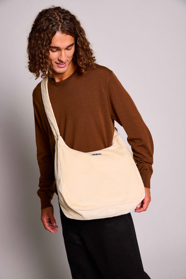Claire Beige Velvet Hobo Bag
