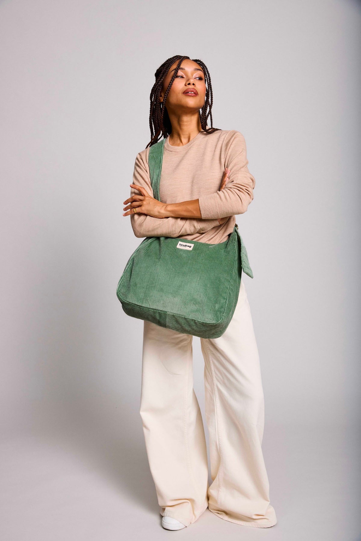 Sac hobo Claire Velours Vert d'eau
