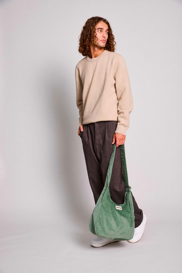Claire Water Green Velvet Hobo Bag