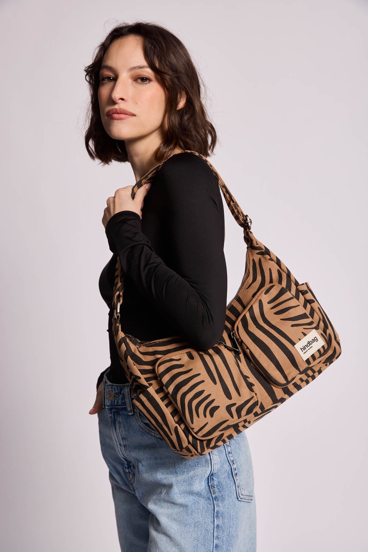 Emile Zebra Cinnamon Multipocket Bag