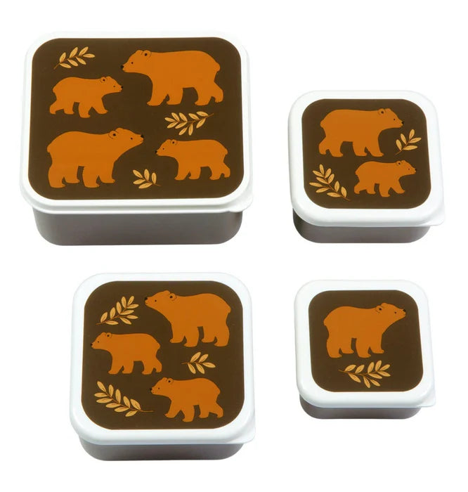 Pack of 4 Snack and Lunch Boxes - Bear