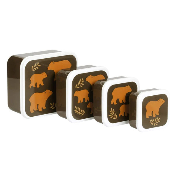 Pack of 4 Snack and Lunch Boxes - Bear