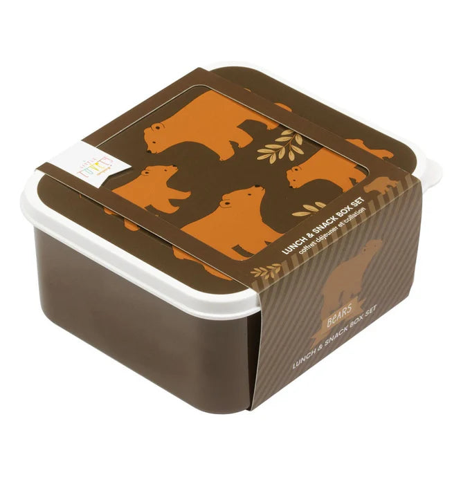 Pack of 4 Snack and Lunch Boxes - Bear