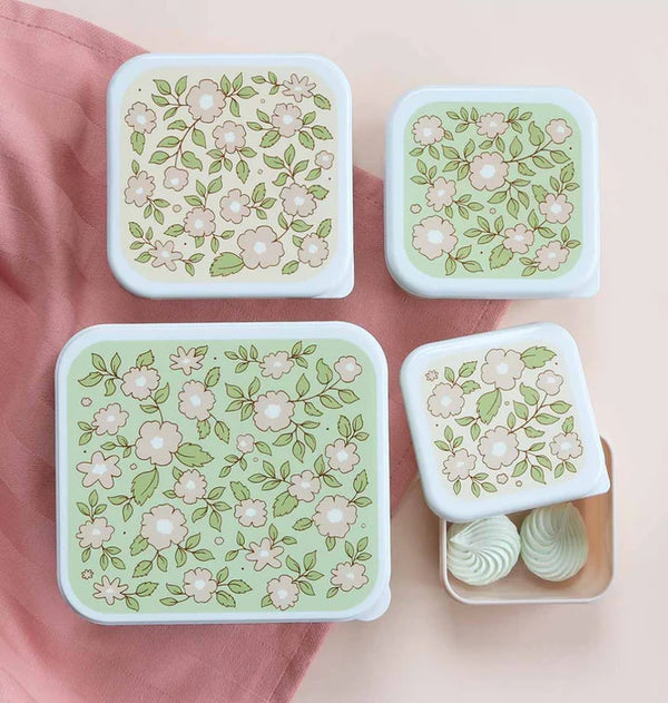 Pack of 4 Snack and Lunch Boxes - Flower