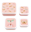 Lot de 4 boîtes repas et goûter - Papillons