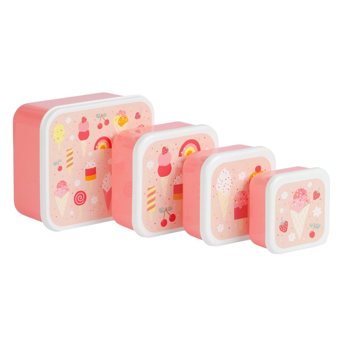 Lot de 4 boîtes repas et goûter - Glaces – vue 3 – A Little Lovely Company