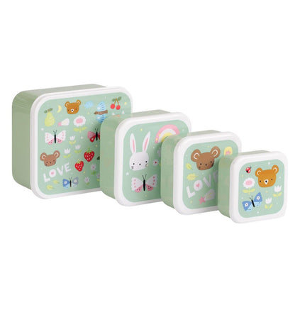Lot de 4 boîtes repas et goûter - Joy – vue 3 – A Little Lovely Company